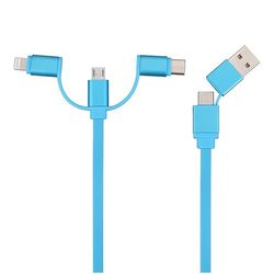 100cm laddarkabel, 6 i 1 USB laddare kabel kompatibel med alla typer av adaptrar, höghastighets laddning (blå)