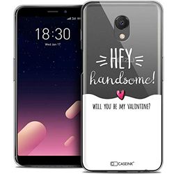 Caseink fodral för Meizu M6s (5.7) fodral [kristallgel HD mönster kollektion kärlek alla hjärtans dag design Hey Handsomee! - mjuk - ultratunn - tryckt i Frankrike]