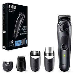 Braun Series 5 RASOIO ELETTRICO BARBA, lama barba Ultra Affilata, REGOLABARBA UOMO 40 Lunghezze, Accessori Per Lo Styling, Custodia, 100 Minuti Di Utilizzo Senza Fili, Idea Regalo, BT5420 Nero