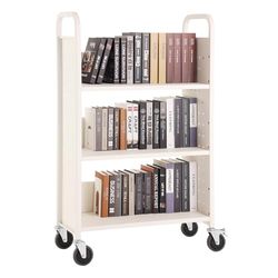 VEVOR Carrito de 150 kg, librería con estantes planos de un solo lado, en forma de L, 790 x 385 x 1250 mm, ruedas con cerradura, almacenamiento y almacenamiento, libros para el hogar, oficina,