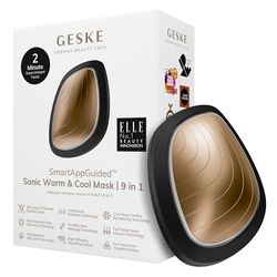 GESKE | SmartAppGuided™ Sonic Warm & Cool Mask | 9 in 1 | Beauty LED Face Mask | Full LED Spectrum and Red Light Therapy | heat | Cooling | Increased uptake of facial care products | facial massager