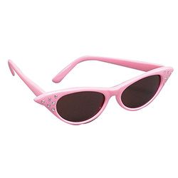 Bristol Novelty BA995 zonnebril in de stijl van de jaren 50, roze