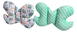 Medi Partners Oreiller pour bébé Papillon 100% coton en peluche Minky pour enfant soutien du cou pour voiture poussette voyage sommeil oreiller cervical rouleau de répétition