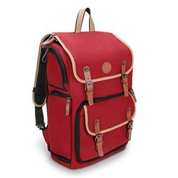 GOgroove Zaino Reflex, Zaino per Fotocamera con Supporto per Treppiedi, Cover Antipioggia, Spazio per Accessori e con Tasca per Portatile, Fotocamere SLR/DSLR Compatibili - Rosso
