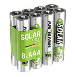 Ansmann maxE Solar micro AAA NiMH bateria de tipo 550 mAh baixa autodescarga bateria baixa descarga sem efeito memória solar lâmpada solar jardim lâmpada HR03 8 unidades