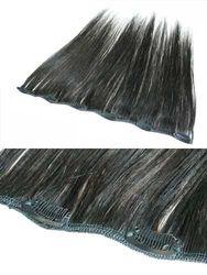 I&K Clip In Human Hair Extensions - Quick Length Piece 1B-Natural Black 18 inch