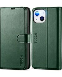 TUCCH Beschermhoes voor iPhone 13 5G, schokbestendig, TPU, beschermhoes voor iPhone 13, PU-leer, portemonnee, RFID-blokkering, standaard, kaartsleuven, beschermhoes voor iPhone 13 (6,1"),