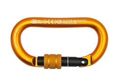 KONG Italy Oval Alu Classic Screw Sleeve, ovale karabijnhaak van aluminium, oranje/zwart/oranje, eenheidsmaat