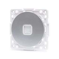 Telephone Socket - 1-Way Piece, German/French Style, Silver, Ideal for Electrical and Communication installations.*