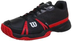 Wilson Rush CC tennisschoenen voor heren, zwart zwart, 47 1/3 EU Schmal