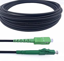 Elfcam® - Pansarfiberkabel LC/APC till SC/APC-kontakt, enkelt singlemode 9/125 μm OS2 patchkabel, svart (200 m)