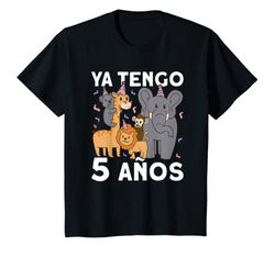 Niños Niños 5 Cumpleaños Koala elefante tigre mono Ya tengo 5 años Camiseta