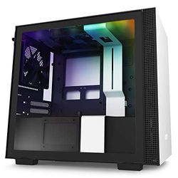 NZXT H210i - Mini-ITX Gaming PC Case - Front USB Type-C I/O Port - Tempered Glass Side Panel - Liquid Cooling Compatible - Built-in RGB Lighting - White