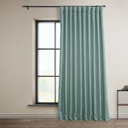 HPD Half Price Drapes Tende oscuranti in finto lino, per camera da letto, lunghe 213 cm (1 pannello), 100 x 84 L, extra larghe, per soggiorno, decorazione per la casa, cardo marino