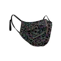 Herbruikbaar stofmasker Smiley Black