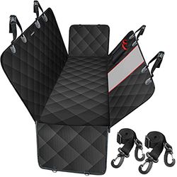 Favoto Funda Perros Coche, Cubierta de Asiento para Mascota Impermeable y Resistente, Protector Coche con Ventana de Malla Visible y Cremallera Universal para SUV, Camión, Viaje, 137x147cm
