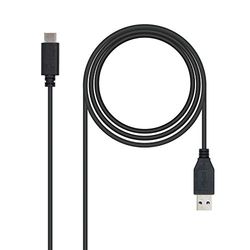USB-kabel 3.1 Gen 2, 10 Gbit/s, 3 A, USB-C/M-A/M, zwart, 1 m, ideaal voor snelle gegevensoverdracht en opladen van apparaten.