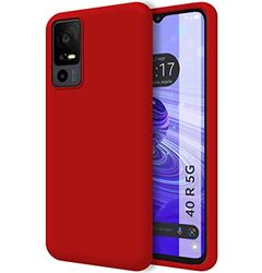 Tumundosmartphone Funda Silicona Líquida Ultra Suave para TCL 40 SE Color Roja