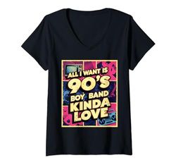 Mujer Fan De La Banda De Los 90 De La Banda De Chicos De Los 90 Camiseta Cuello V