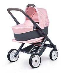 Smoby - Bébé Confort - Kinderwagen + Kinderwagen 3 in 1 - Voor baby's en poppen - Stille en multidirectionele wielen - Mandje van