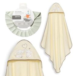 Interbaby - Mantello da bagno per bambini + cappello regolabile | Asciugamano con cappuccio 100% cotone, unisex, morbido, asciugatura rapida, ideale per neonati, neonati e bambini piccoli, design a
