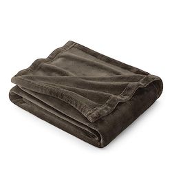 Bedsure Fleece Blanket Sofa Throw - Versatile Blanket Fluffy Soft Throw for Bed and Couch Throw/Single, Brown, 130x150cm