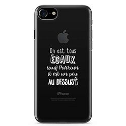 Zokko Beschermhoes voor iPhone 8, met Frans opschrift On est est is allemaal hetzelfde behalve de paten, maat iPhone 8, zacht, transparant, witte inkt.