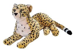 Wild Republic 18078 19553 Jumbo pluche cheeta, groot knuffeldier, pluche dier, cuddlekins, 76 cm