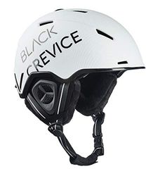 BLACK CREVICE Skihelm Vail Casco de esquí I Casco de esquí a prueba de golpes de diseño deportivo para hombre y mujer en diferentes colores I Casco snowboard transpirable unisex I Talla ajustable (M, mate blanco carbono/negro)