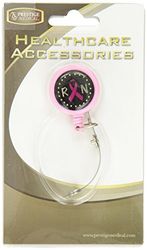 NCD Medical Retracteze Porte-Carte d'Identité Pink Ribbons Black
