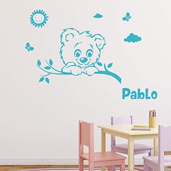 Ambiance Sticker KC3433+col-inc-alfa003 Adesivi con Nome Personalizzato, Vinile, Modello 5, 45x30cm + 30x40cm