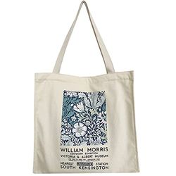 BROADREAM Draagtas, Draagtassen Dames, Boodschappentas, Schoudertas Stoffen Tas, Katoenen Tas, Jute Tas, Met Vintage Print, Canvas Tote Bag om te winkelen School