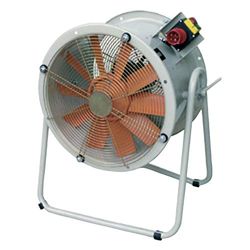 Mobiele spiraalventilator, draaibaar, model HTM-35-4M, propellerdiameter 35 cm, 1380 rpm, max. debiet 3100 m3/h, 41,5 x 48,9 x 73,6 cm (referentienummer: 1005872)