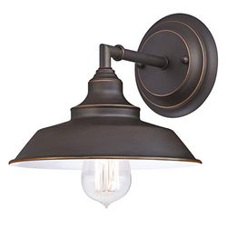 Westinghouse Lighting 63435 – Apparecchiatura da parete da interno Iron Hill a una luce, finitura in bronzo lucidato a olio con punti brillanti