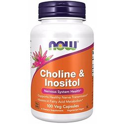 Now Foods, Choline & Inositol, 500mg, 100 Capsule vegane, Testato in Laboratorio, Vitamina B, Senza Glutine, Senza Soia, Vegetariano