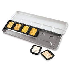 Finetec K-F0601S Farbnäpf 30 x 22 mm Pearglanzfarben Classic 6 Stück im Metallkasten, Gummi Arabicum, Pigmenten, Metall, (1er Pack)