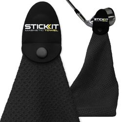 STICKIT Asciugamano magnetico in microfibra, 73,7 cm, tasche profonde a nido d'ape, magnete industriale, presa sicura su carrello e mazze, molto assorbente, ad asciugatura rapida, facile da pulire