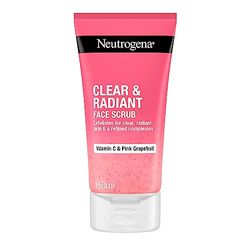 Neutrogena Clear & Radiant Face Scrub (1x 150ml), Purifying & Refreshing Daily Exfoliator with Vitamin C and Pink Grapefruit, for Use On Normal & Blemish-Prone for Clearer Radiant Complexion