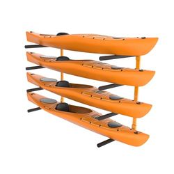 VEVOR Kajakstandaard voor aan de muur, kajakhouder met 4 capaciteiten voor paddleboard voor kano kajak, kajak-lagerhaken met verstelbare gevoerde armen