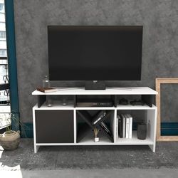 Hanah Home Supporto per TV, melammina, Bianco Antracite, Taglia Unica