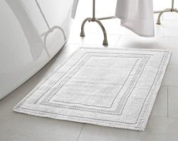 Jean Pierre New York YMB006472 StoneWash - Alfombra de baño (algodón, 43,2 x 60,9 cm), color blanco