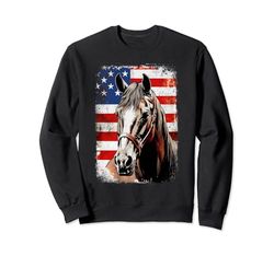 Patriotic Horse American Flag Horseback Riding Western Farm Felpa