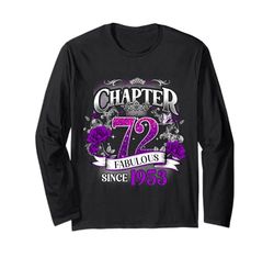 Womens Chapter 72 Fabulous Since 1953 72nd Birthday Queen Maglia a Manica