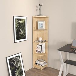 Snygg ek bokhylla, 138 cm höjd, 28 cm bred, 30 cm djup | 100% melaminbelagd partikelbräda, 8 mm tjocklek | Perfekt för modern heminredning
