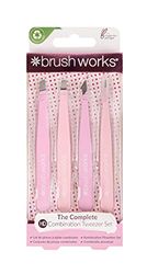 Brushworks 52 56 369 Set di pinzette 4, rosa, taglia unica