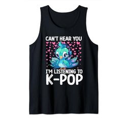 No puedo escucharte, estoy escuchando mercancía de K-pop de K-pop de Kpop Peacocks Camiseta sin Mangas