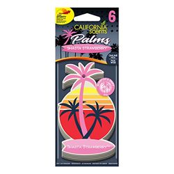 Parfum Voiture California Scents, Lot de 6, Fraise, Palmier Parfumé