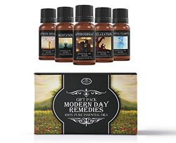 Mystic Moments Rimedi moderni Pacchetto iniziale regalo miscela di oli essenziali Afrodisiaco, Meditazione, Chiarezza mentale, Antistress, Rilassamento Miscela di oli essenziali puri al 100%