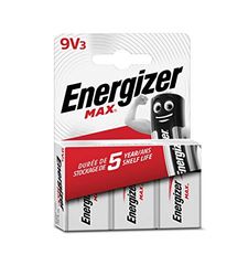 Energizer Max Pila - Batteria 9V Alcaline (pacco da 3) - per rilevatori antincendio, rilevatori di fumo - 10 anni di conservazione - 100% imballaggio riciclabile
