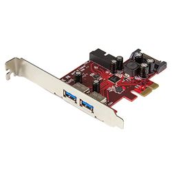 StarTech.com Scheda Espansione PCI Express USB 3.0 (5Gbps) a 4 porte, 2 interne, 2 esterne, Adattatore PCIe alimentato SATA